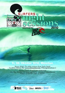 SURFERS Nightsession Rip Curl Party Ed Moses Eisbach München